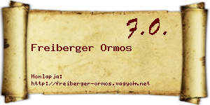 Freiberger Ormos névjegykártya