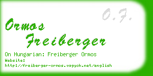 ormos freiberger business card